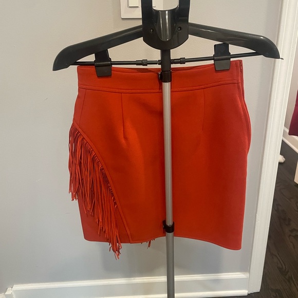 Maje Jano Fringe Mini Skirt in Burnt Orange Size 36 - Picture 3 of 7